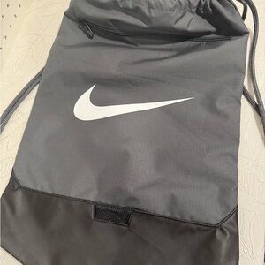 Nike Black and Gray Drawstring Backpack
